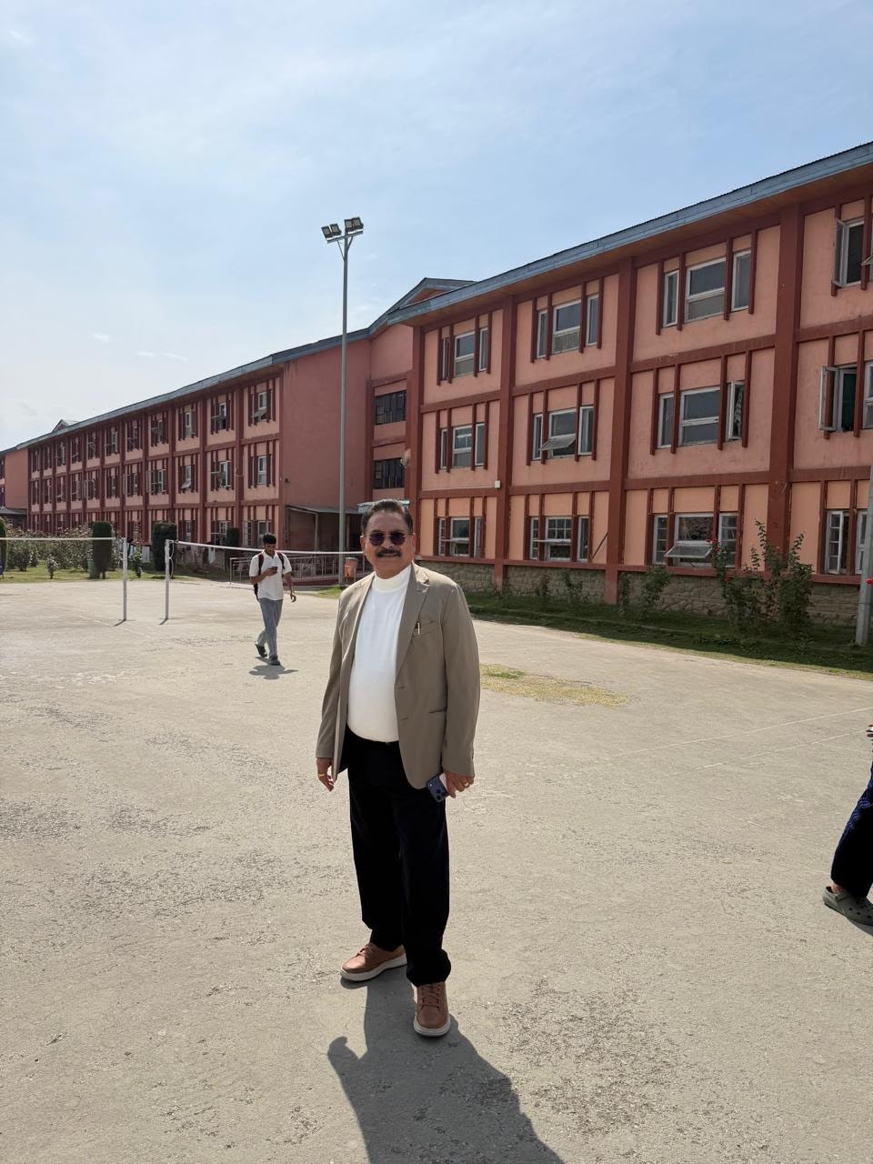 Sundeep Saksena on the REC Srinagar campus grounds
